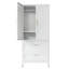 71? White Metal Wardrobe Cabinet With Drawers-1109683177