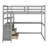 Multifunction Wooden Loft Bed With Desk And Shelves,Two Built-In Drawers-178762404-178762406