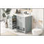 Meuble-lavabo gris 36 po avec lavabo, deux portes, deux tiroirs et une tablette ouverte