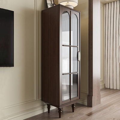 Dark-coffee Solid Wood + Glass Display Cases