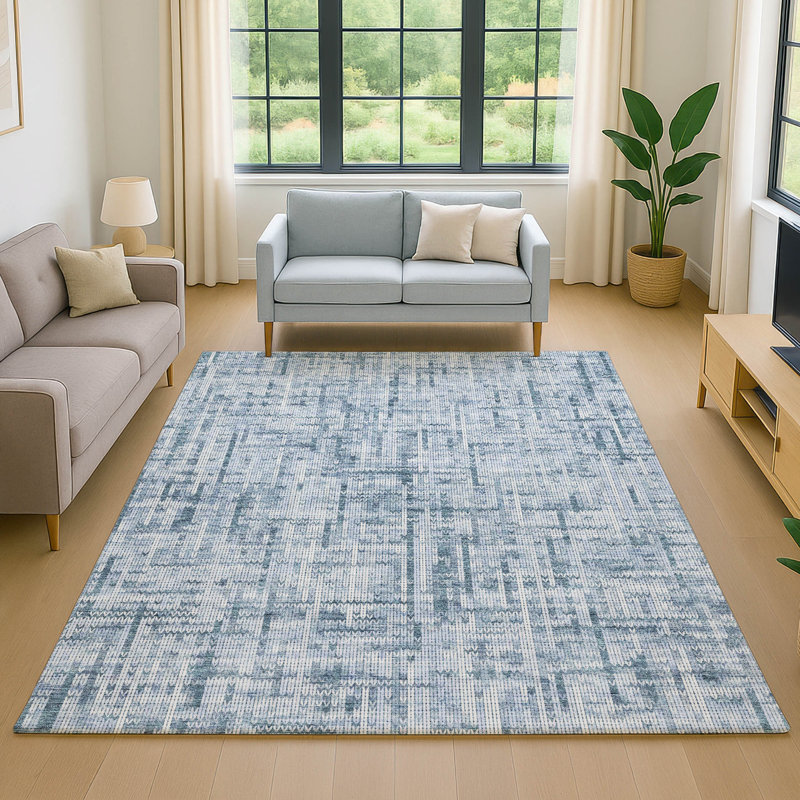 Tapis de qualité supérieure lavable à la machine Mayfield AMF2130, Bleu, 8 pi x 10 pi