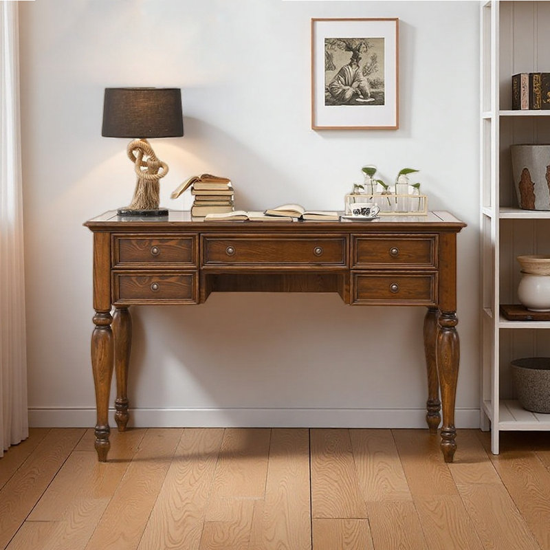 American classical style desk, 30.31" H x 62.99" W x 25.59" D