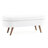 Oval White Linen With Steady Rubber Wood Legs For Function Footstool Solid Storage Bench-699728109