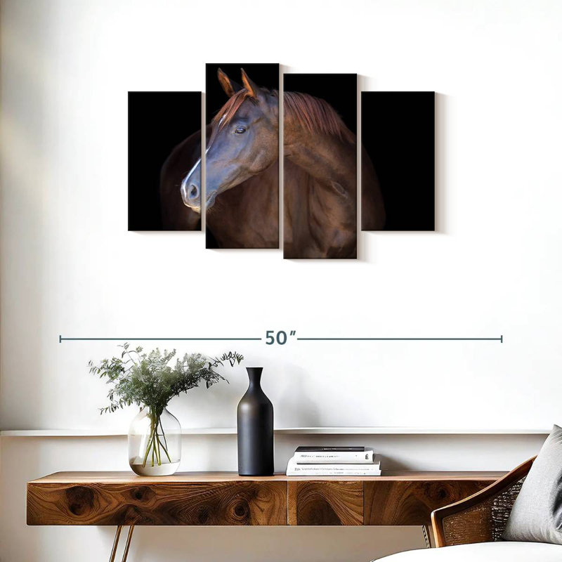 Cheval brun foncé Brampt, H 22 po x l 36 po