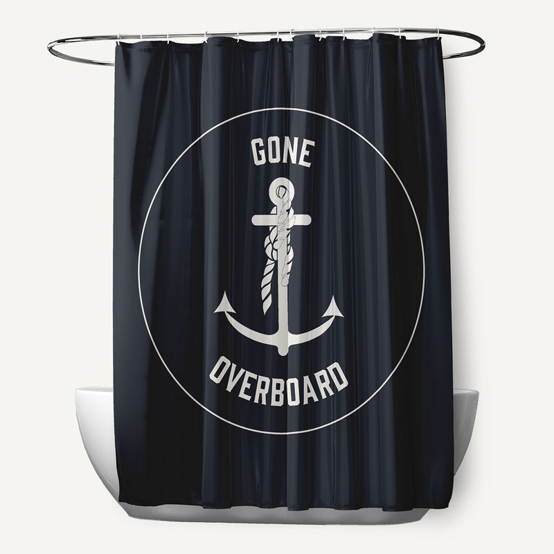 Rideau de douche simple, Bleu foncé