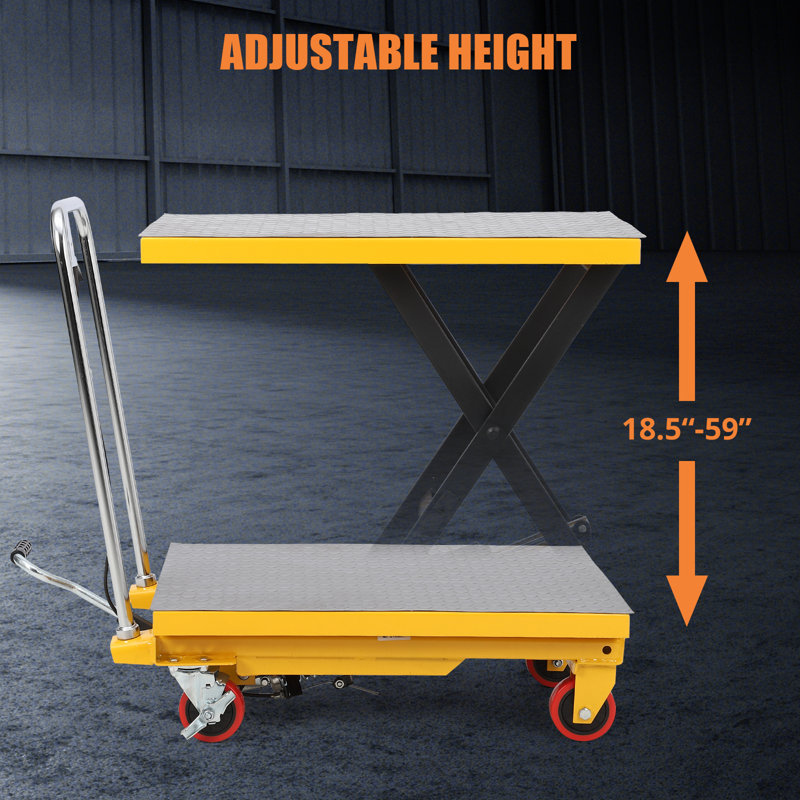 72.39cm H x 48.2cm W Hydraulic Lifting Platform