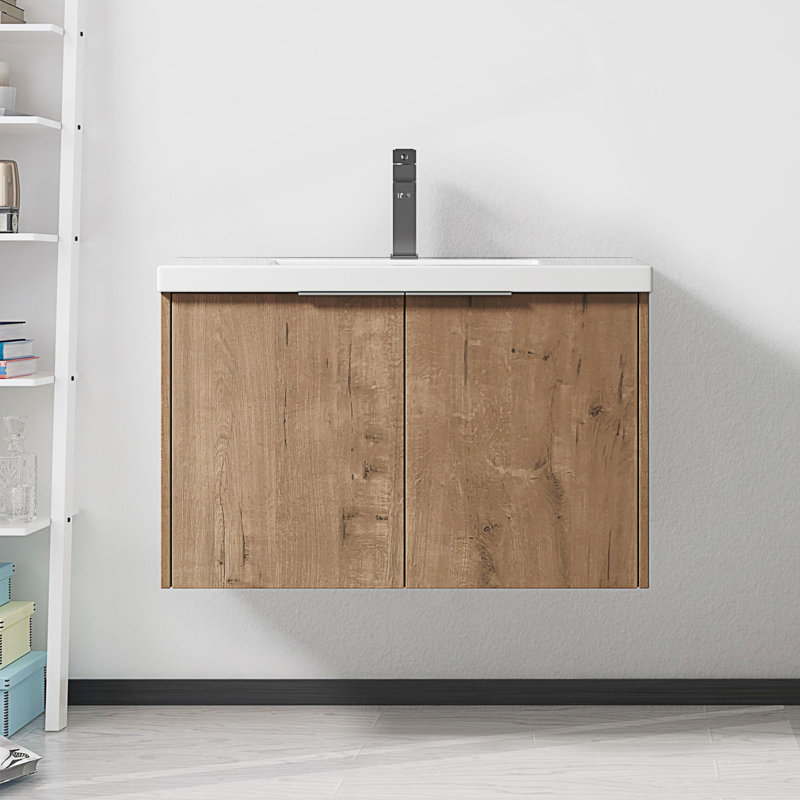 Meuble-lavabo à fermeture en douceur avec lavabo