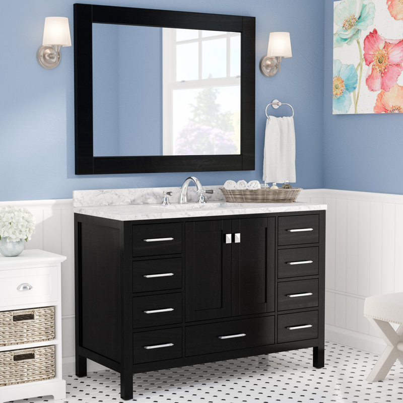 Ensemble de meuble-lavabo simple 48 po avec miroir Carrasquillo, Espresso