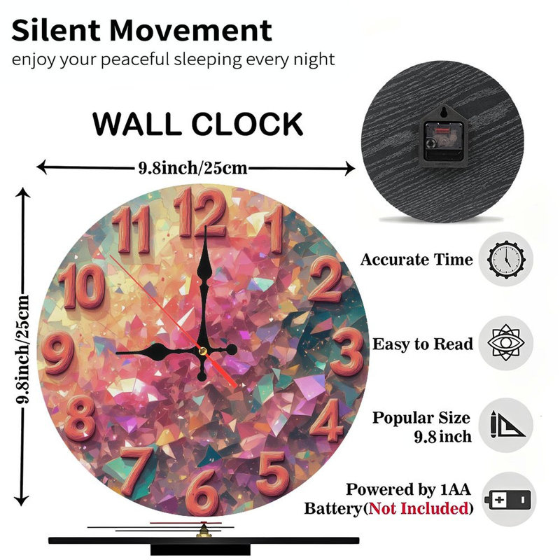 Clock Face With Glitter Mosaic
