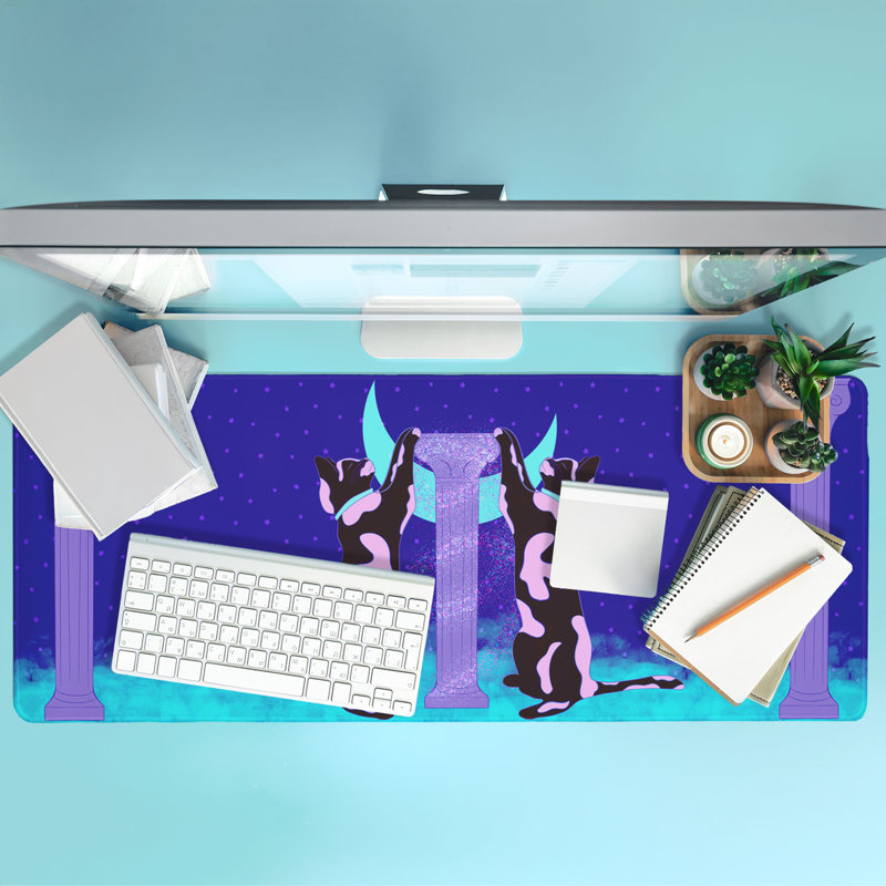 Tapis de bureau Gemini Cats with Columns, 30 x 12