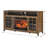 55 Inch TV Media Stand With Electric Fireplace KD Inserts Heater,Reclaimed Barnwood Color-951308418