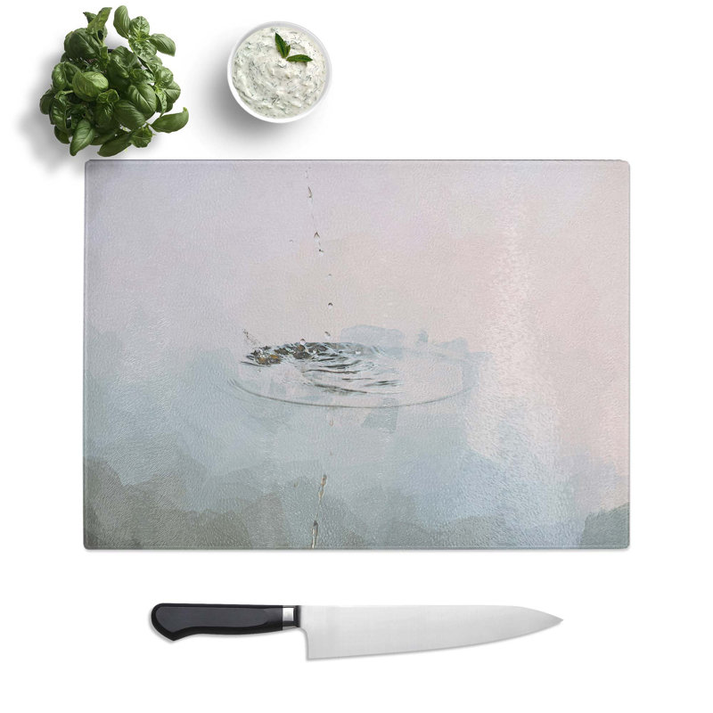 Tempered Glass Peace and Serenity Chopping Board, 39 cm W x 28.5 cm L