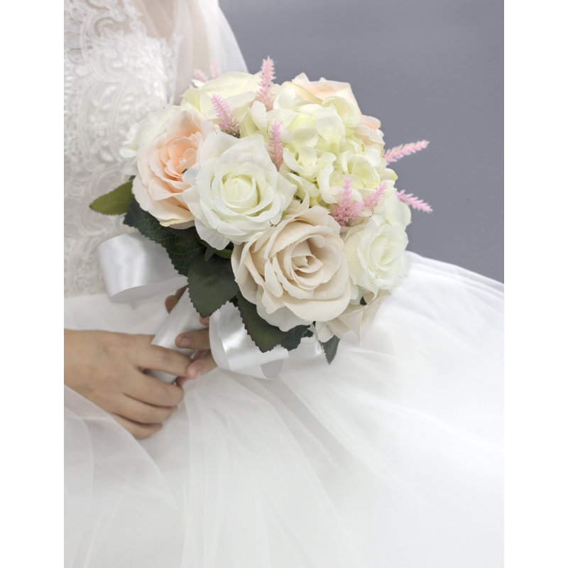 Fleurs de mariage de 9 pouces en forme de véritable fleur de mariée, Blanc crémeux