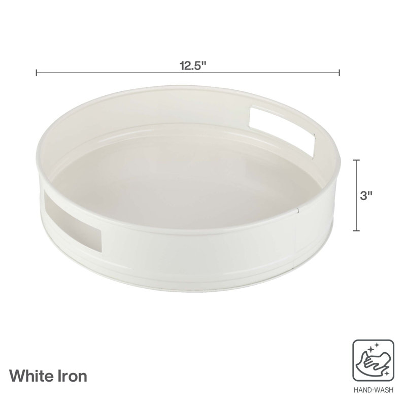 Towle Living 12.5-In White Round Tray