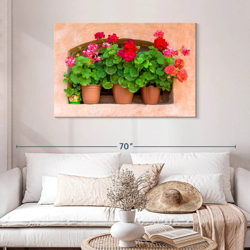Harnek Potted Geraniums, 30" H x 45" W