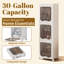 Foldable Vertical Plastic Bathroom Storage Cabinet With Wheels Freestanding Slim Organizer Bins For Small Bathrooms, Laundry, Dorms, And Apartments