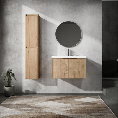 Meuble-lavabo de 30 po avec lavabo et meuble d'appoint de style moderne 30 po