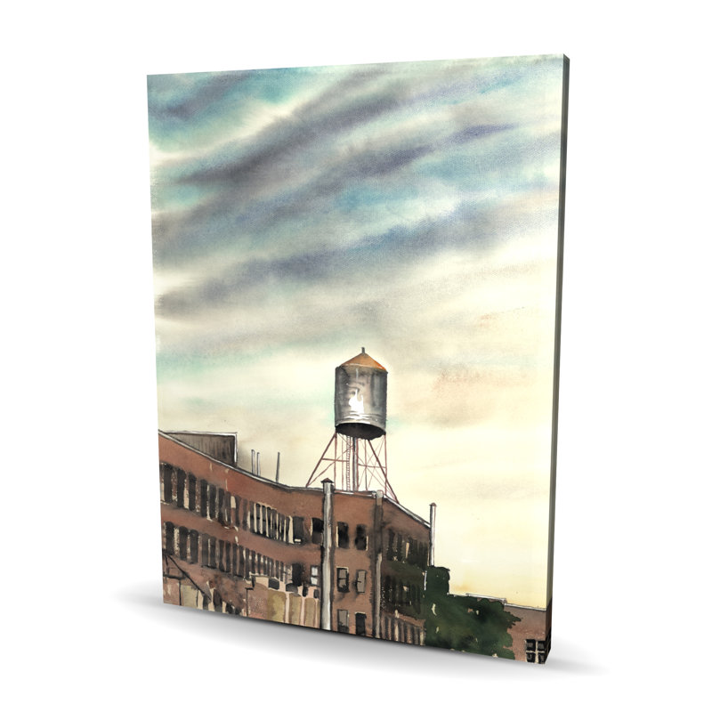 Château d'eau à New York - décor de paysage industriel sur toile