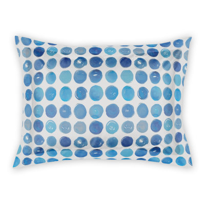 Couvre-oreiller à pois bleus