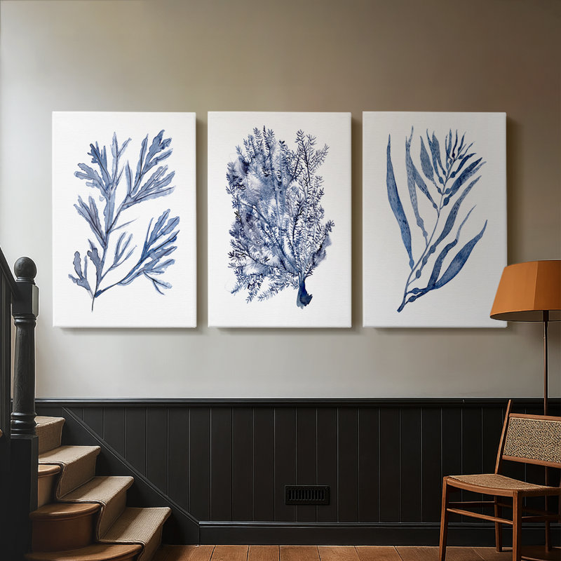 Seaweed Under Water I - Toile tendue sur mesure avec châssis - 3 pièces, H 12 po x l 24 po