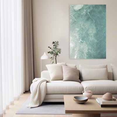 Art contemporain, paysage côtier abstrait et minimaliste moderne