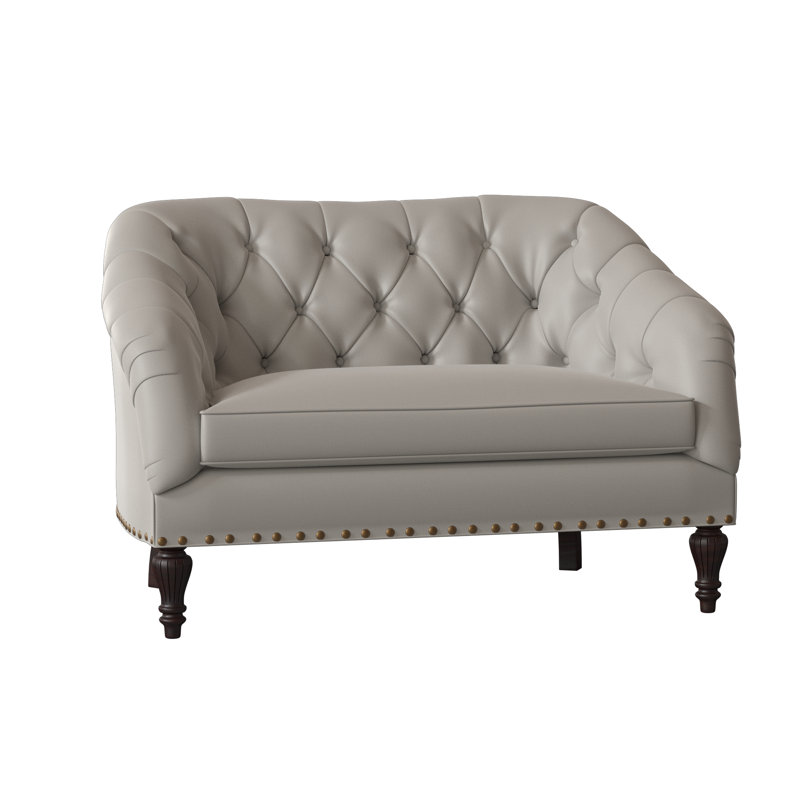 Siena Loveseat, August Gray, Black Walnut, French Natural