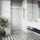 Elan E-Class 56-60" W x 76" H Sliding Frameless Shower Door with 3/8" Clear Glass