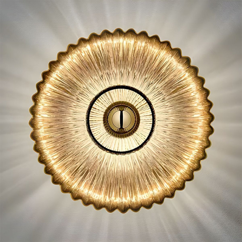 Modernism Led Glass Ceiling Light, Tan
