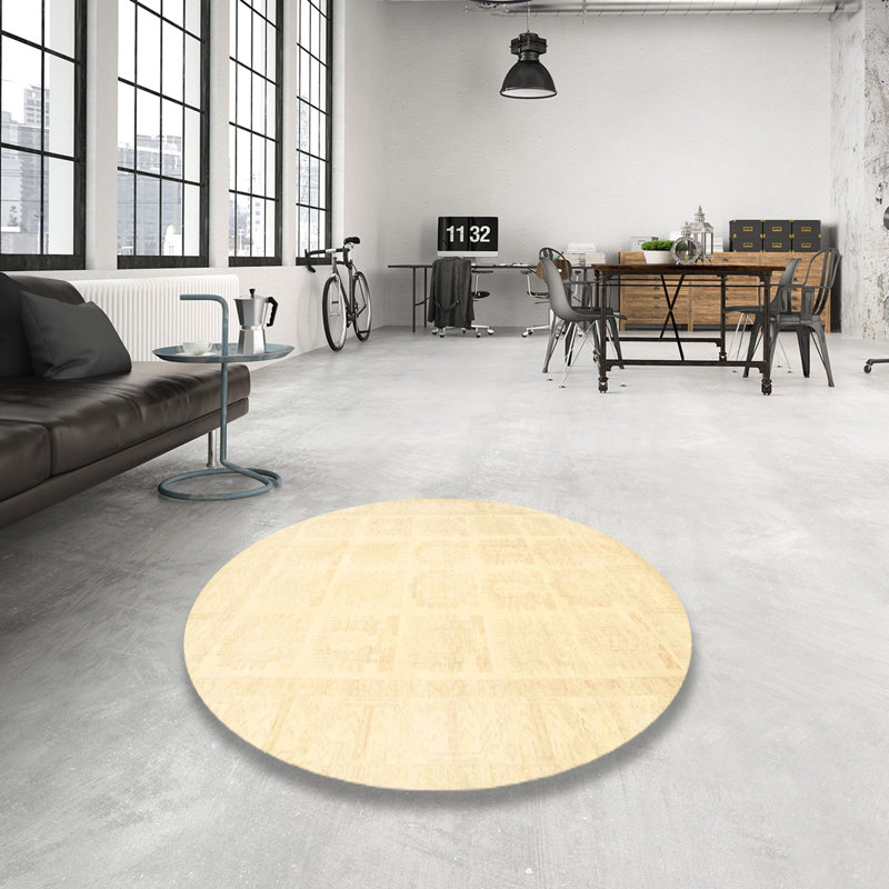 Tapis traditionnel beige clair Dhudam, Rond 4 pi