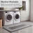 Double Border Machine Tufted Performance Dark Gray/White Rug-64089922