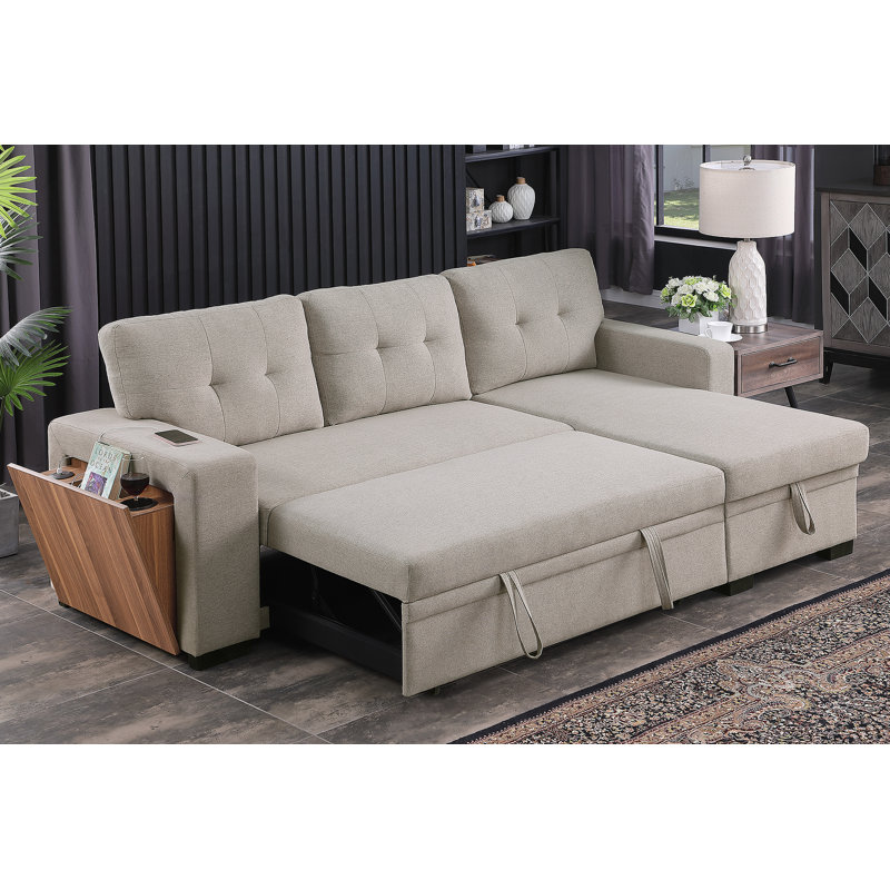 Canapé modulaire 3 pièces rembourré, Lin gris pâle