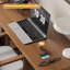 Solid Wood L - shaped Desk with Storage Cabinet-876937608