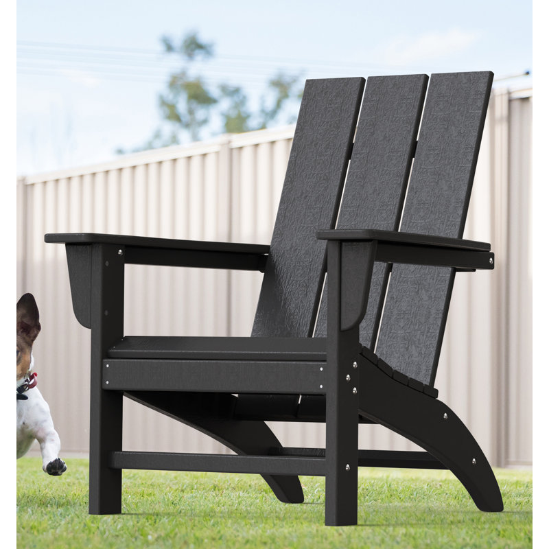 Morden Poly/resin Plastic Adirondack Chair, Black