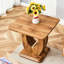 Table basse avec autocollants grain de bois et support doré, dimensions de 23,6 x 23,6 po, idéal pour le côté, 23,6 po de largeur, emplacement multifonctionnel