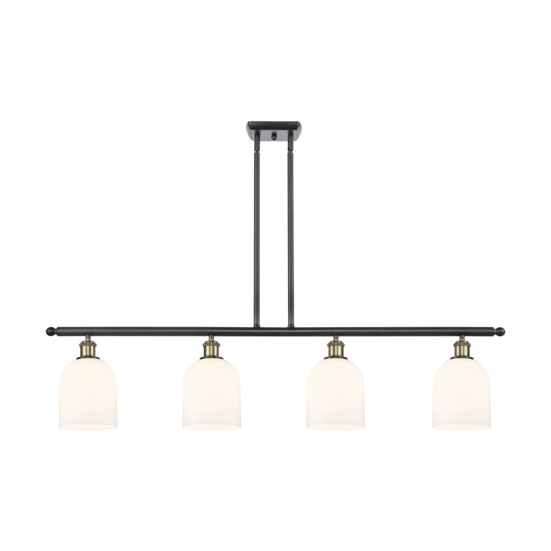 Odaniel 4 - Light Kitchen Island Pendant, Black Antique Brass, Gloss White