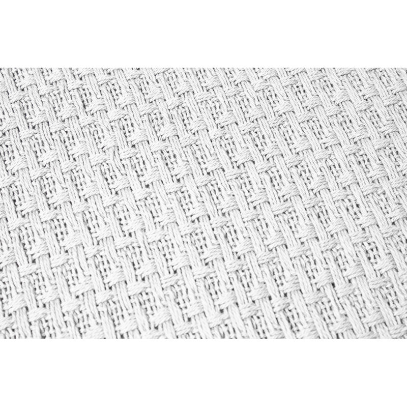Couverture en coton , Lit simple, Blanc