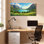 «Mountain Lake Landscape», ensemble de 1 reproduction d'art sur toile tendue sur toile