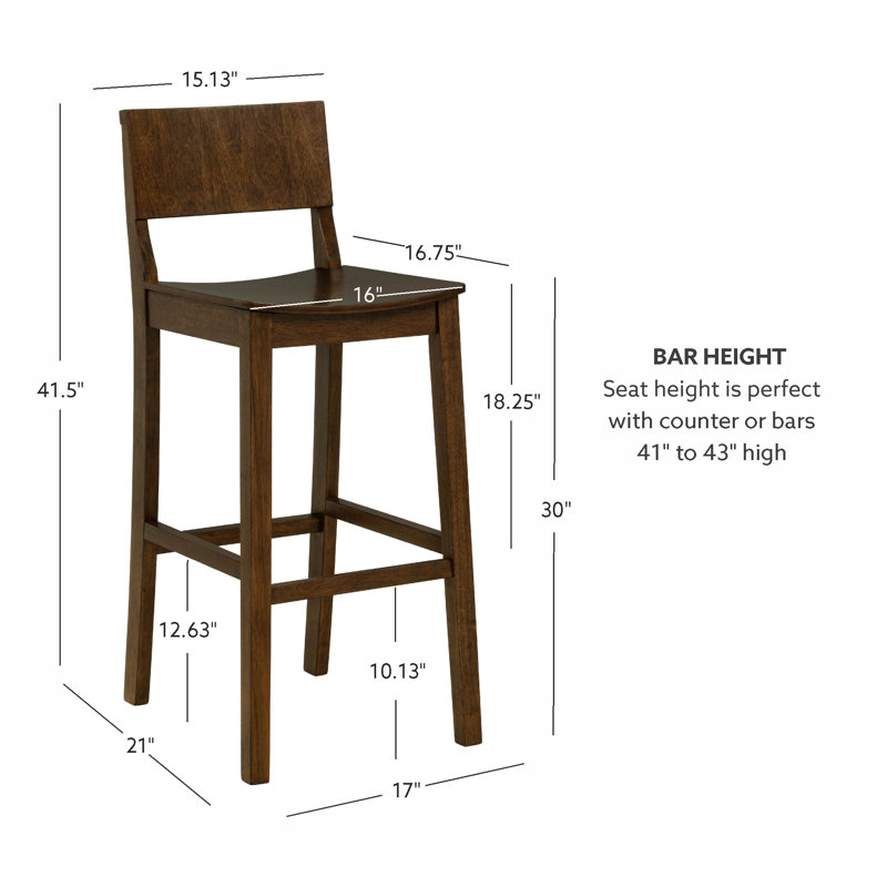 Tabouret de bar 30 po Yalingup, Tabouret de bar (siège d'une hauteur de 30,5 po), Noyer