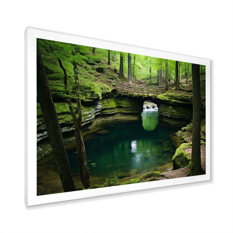 «Hot Spring National Park Arkansas», reproduction sur toile, H 24 po x l 32 po x P 1 po, Cadre photo blanc