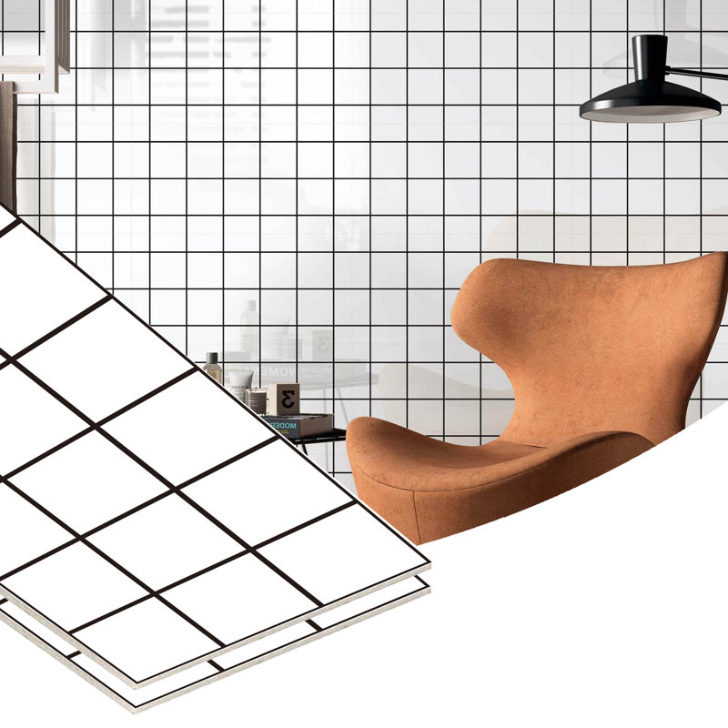Panneaux muraux imitation marbre blanc et noir 23,6 po x 11,8 po Falkirk Moray (paquet de 10)