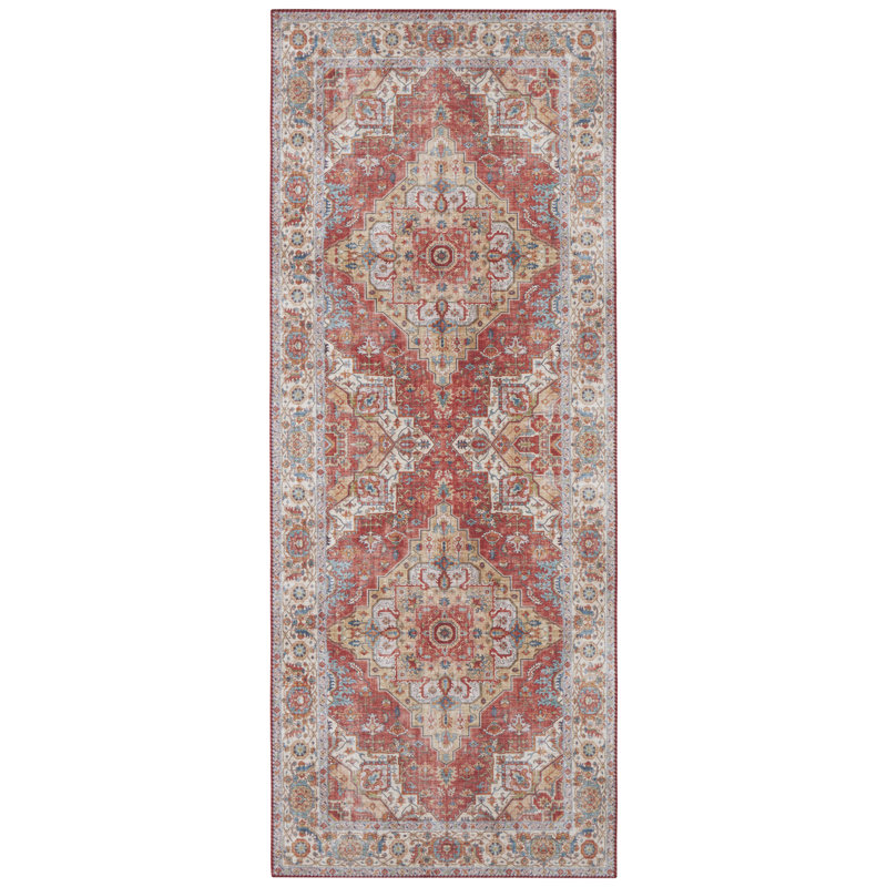 Sylla Tufted Brick Red Rug, Runner 80 x 200cm
