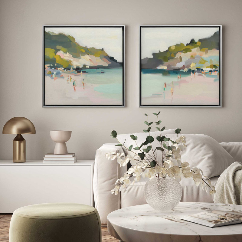 Ensemble de 2 pièces Sandy Spectrum sur toile par Azure Artisanal Studio, H 18 po x l 36 po x P 1,75 po