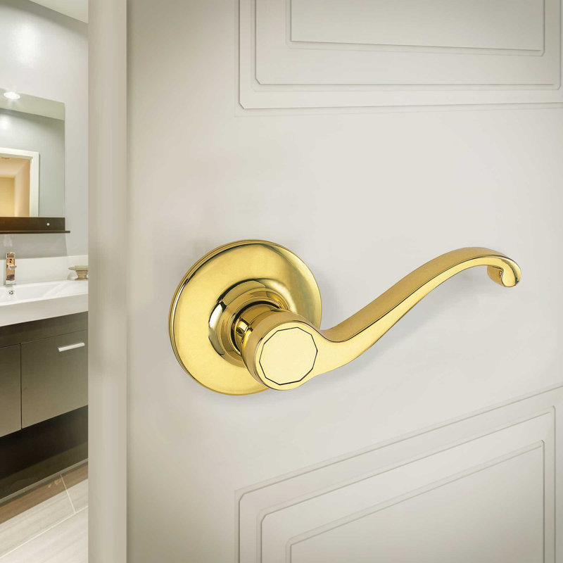 Ball Privacy Decorative Single Dummy Door Lever, Polished Brass