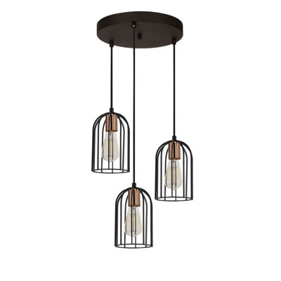 Didcot 3 - Light Black Lantern Pendant