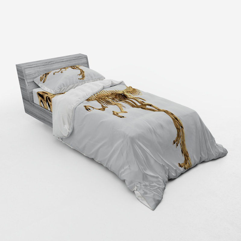 Ensemble de housse de couette en microfibre pâle / brun, Housse de couette simple + 6 pièces supplémentai