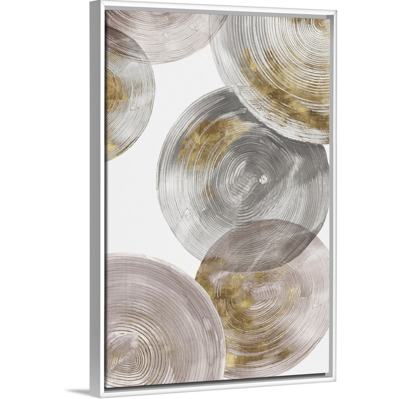 Reproduction d’art sur toile spirales, H 20 po x l 14 po x P 1,75 po, Cadre blanc