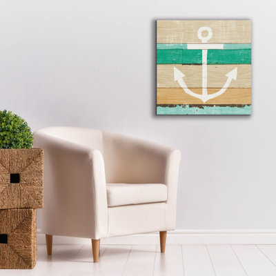 'Beachscape 3 Anchor Green'  by Michael Mullan Canvas Wall Art