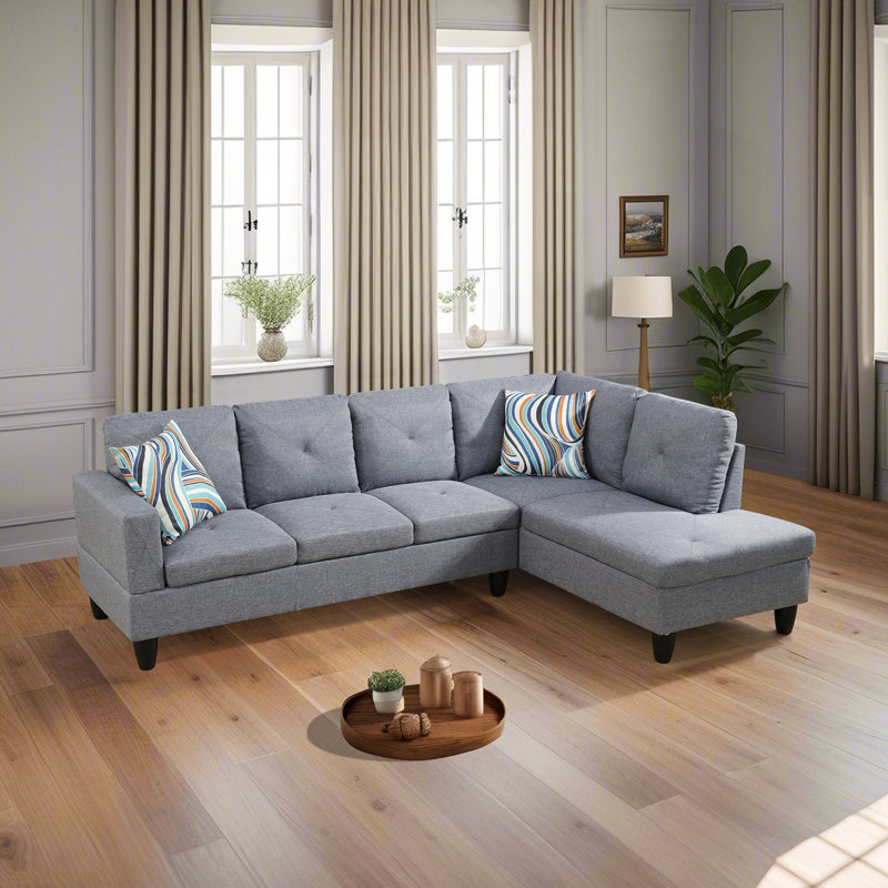 Canapé modulaire Shalise, Lin gris pâle