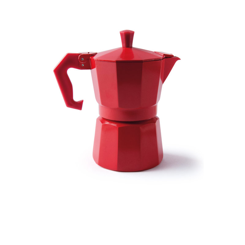 Excelsa coffee machine Chicco Color aluminium 3 cups cream, Red