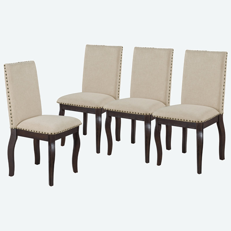 Chaise parsons en bois massif Mykhajlo, chaise de salle à manger, chaise de salle à manger, chaise de cuisine, Brown
